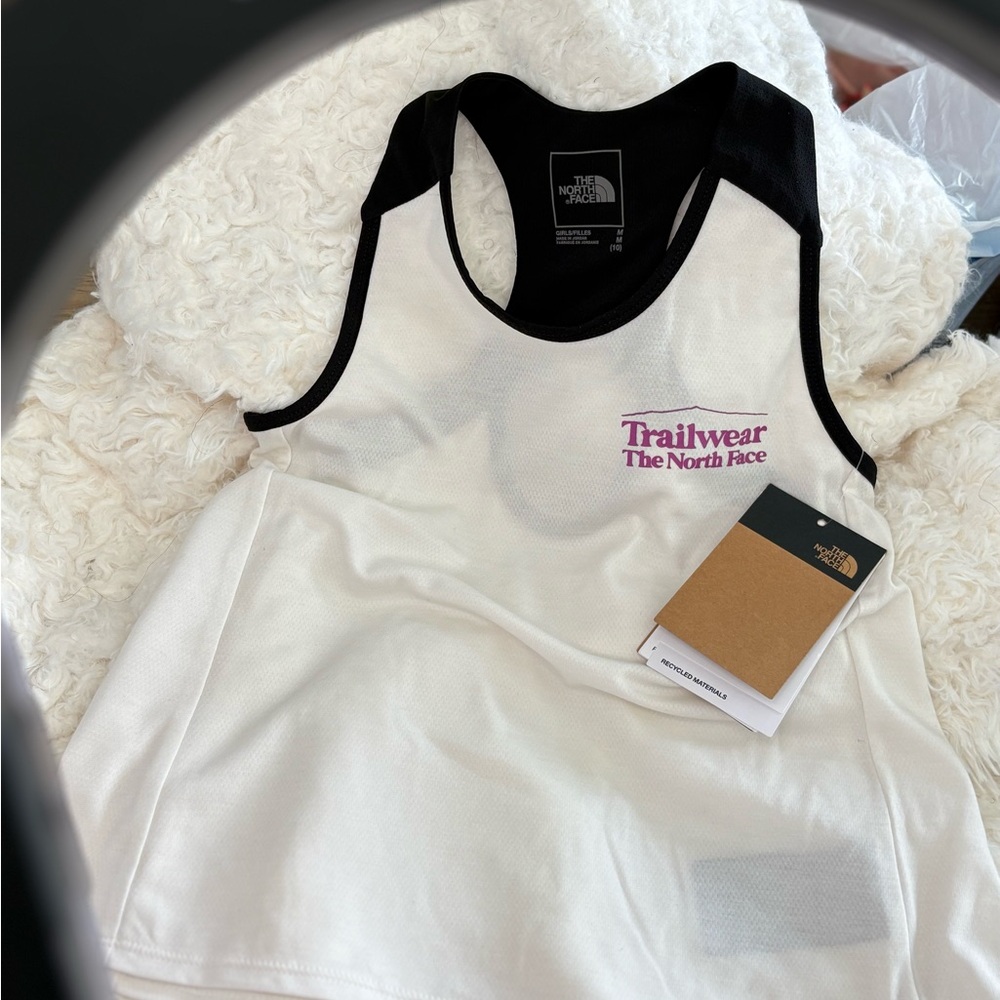 The North Face Women's White and Black Trailwear Top